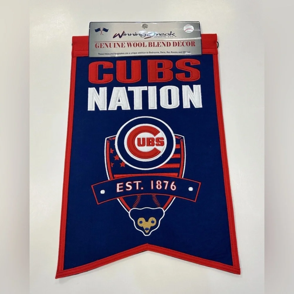 Cubs Nation Blue‎ and Red Wool Wall Banner